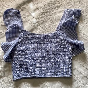 Blue and white top superdown